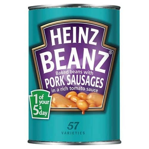 Heinz Beanz with Pork Sausages in a Tomato Sauce