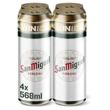 San Miguel Premium Lager Beer 4 x 568ml Cans