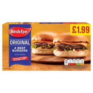 Birds Eye Original 4 Beef Burgers with Onion 227g