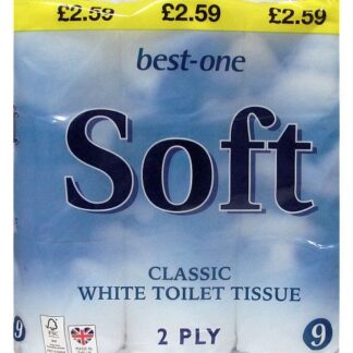 Best-One Soft Classic White Toilet Tissue 2 Ply 9 Rolls
