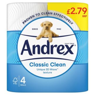 Andrex Classic Clean Toilet Tissue, 4 Rolls