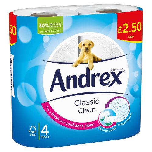 Andrex Classic Clean 4 Toilet Rolls Britishfoodmart