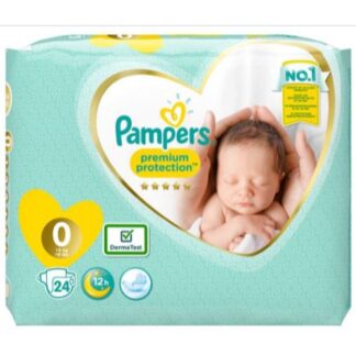 Pampers Premium Protection Size 0, Carry Pack 24 Nappies, <3kg