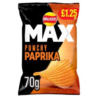 Walkers Max Punchy Paprika Flavour Crisps 70g