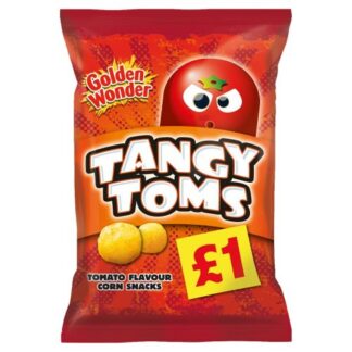 Golden Wonder Tangy Toms Tomato Flavour Corn Snacks 110g