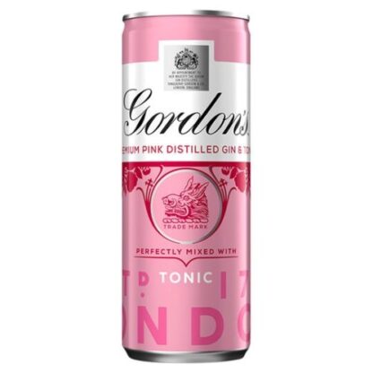 Gordon's Premium Pink Gin & Tonic 250ml Ready to Drink Premix Can
