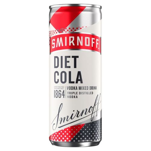 Smirnoff & Diet Cola Vodka Mixed Drink 250ml