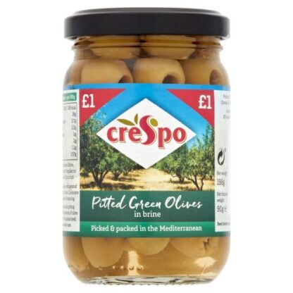 Crespo Pitted Green Olives in Brine 198g