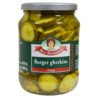 Mrs Elswood Burger Gherkins Pickled 670gz