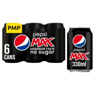 Pepsi Max Cherry No Sugar Cola Can 6 x 330ml