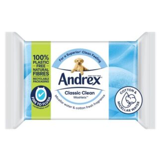 Andrex Classic Clean Washlets Flushable Toilet 36 Wipes