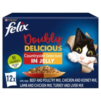 Felix Doubly Delicious Meat Selection in Jelly Wet Cat Food 12 x 100g