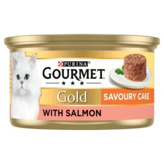 Gourmet Gold Tinned Cat Food Savoury Cake Salmon 85g
