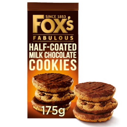 Foxs Fabulous Half-Coated Milk Chocolate Cookies 175g